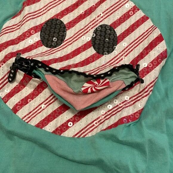 4/$25 Little Miss Matched LS Holiday Peppermint Smiley Face T-Shirt Girl Size 12 - Picture 8 of 11